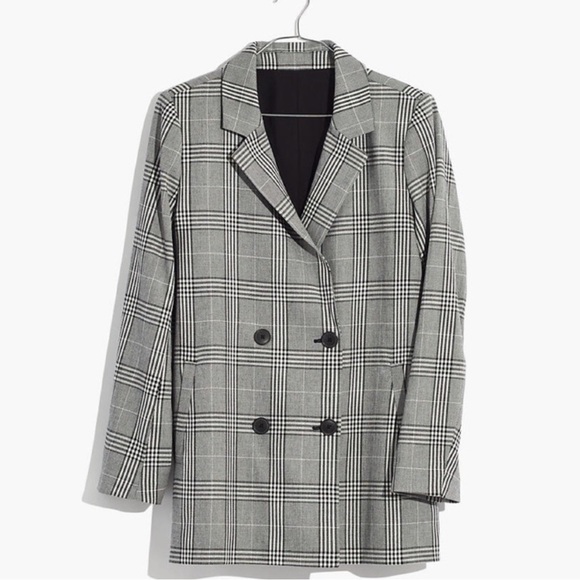 Madewell Caldwell Oversized Double-Breasted Plaid Blazer - Picture 2 of 7